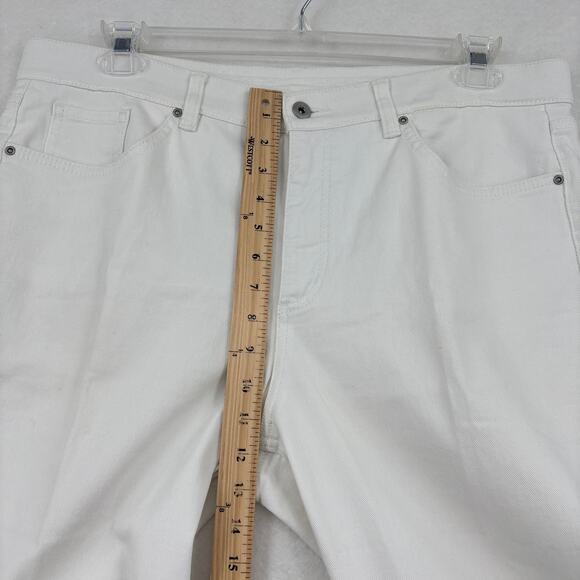 Denim & Co Jeans Size 16 Tall White How Slimming Stretch Denim Straight Leg - Picture 9 of 11